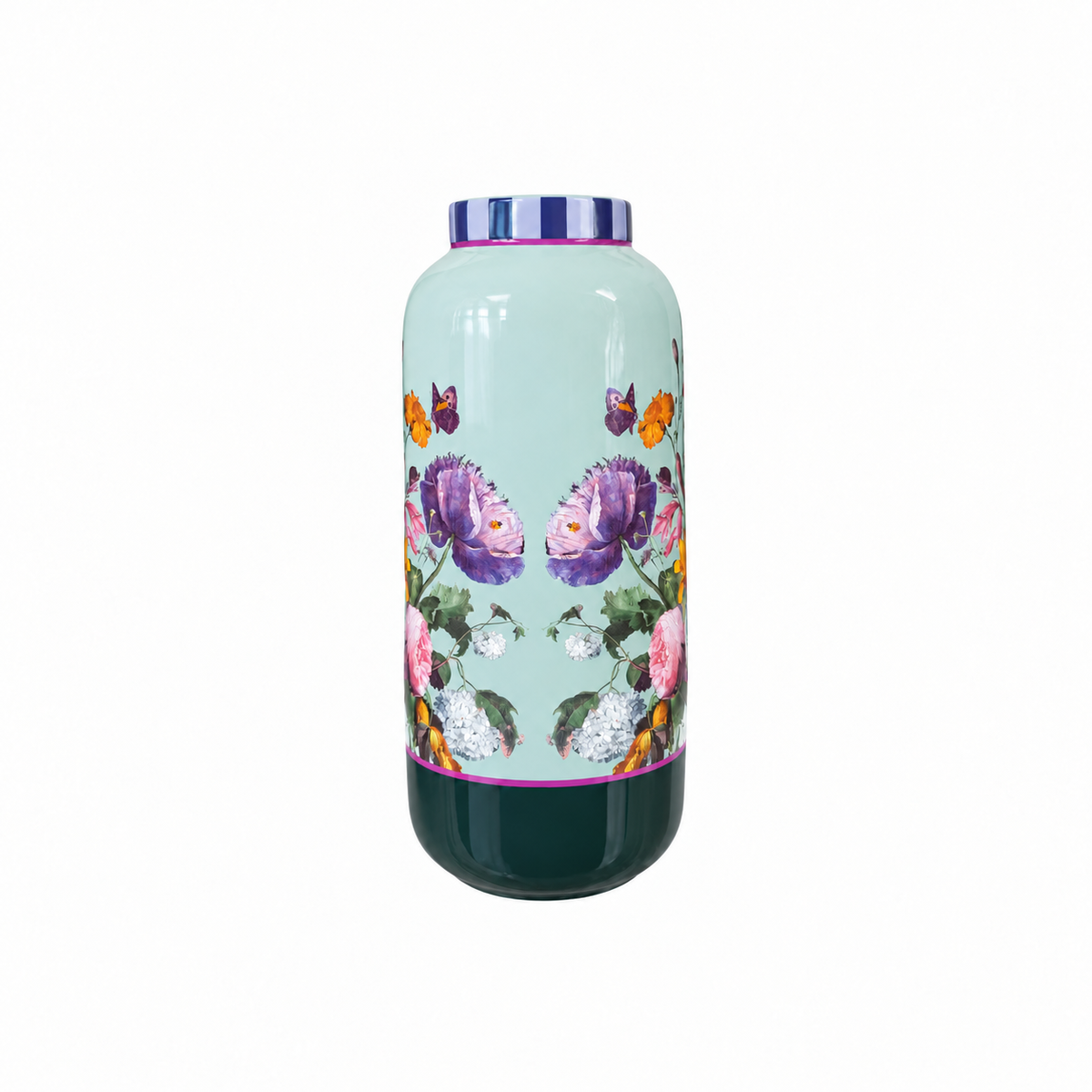 Floral & Butterfly Ceramic Vase