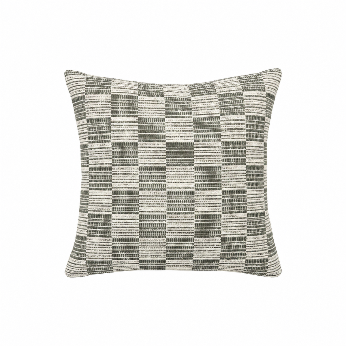 Green Geometric Woven Cushion