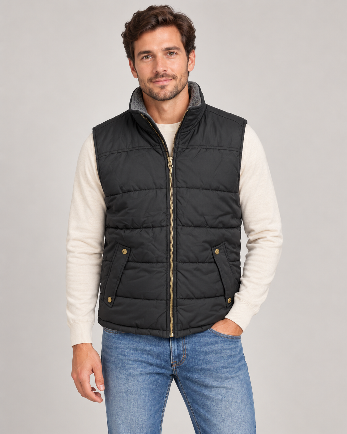 Regatta Borg Lined Gilet on a model in a neutral studio
