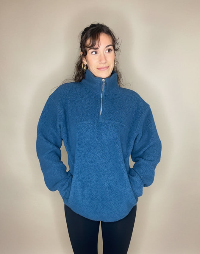 Oversized Borg Quart Zip Fleece, 3 colours