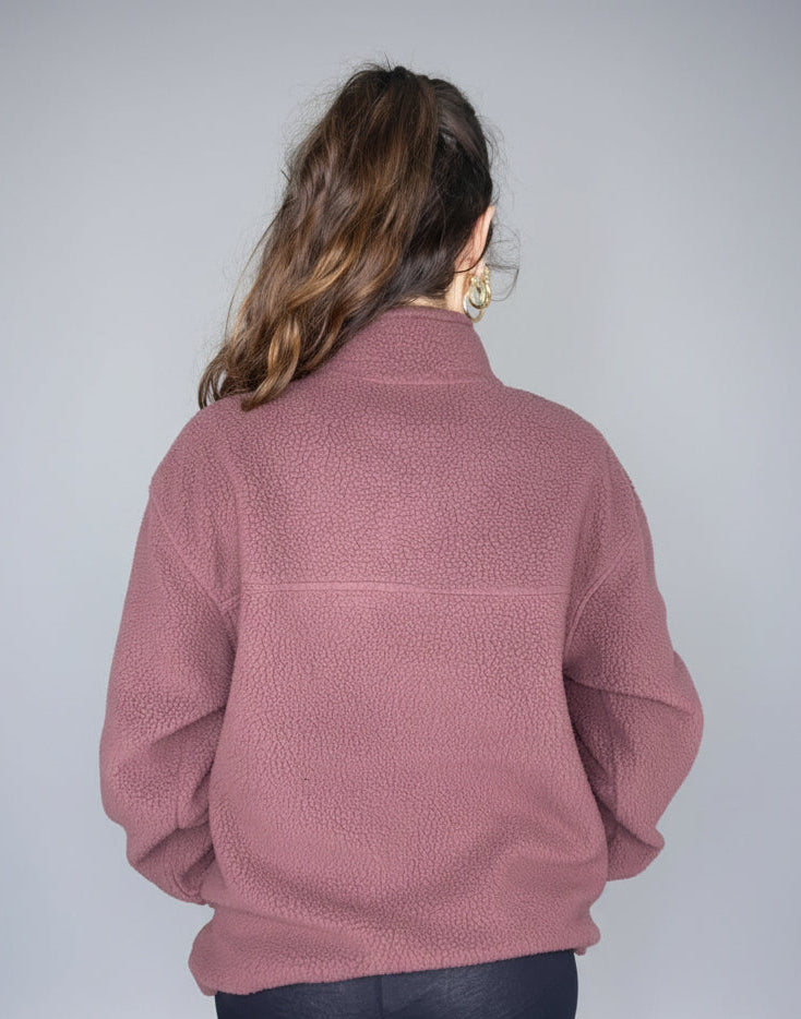 Oversized Borg Quart Zip Fleece, 3 colours