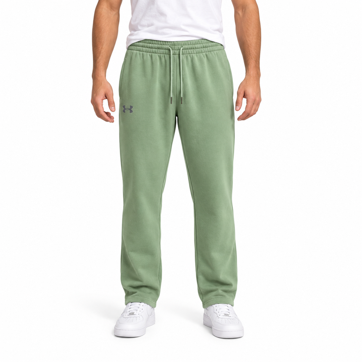 Under Armour lime open-hem joggers worn by a model