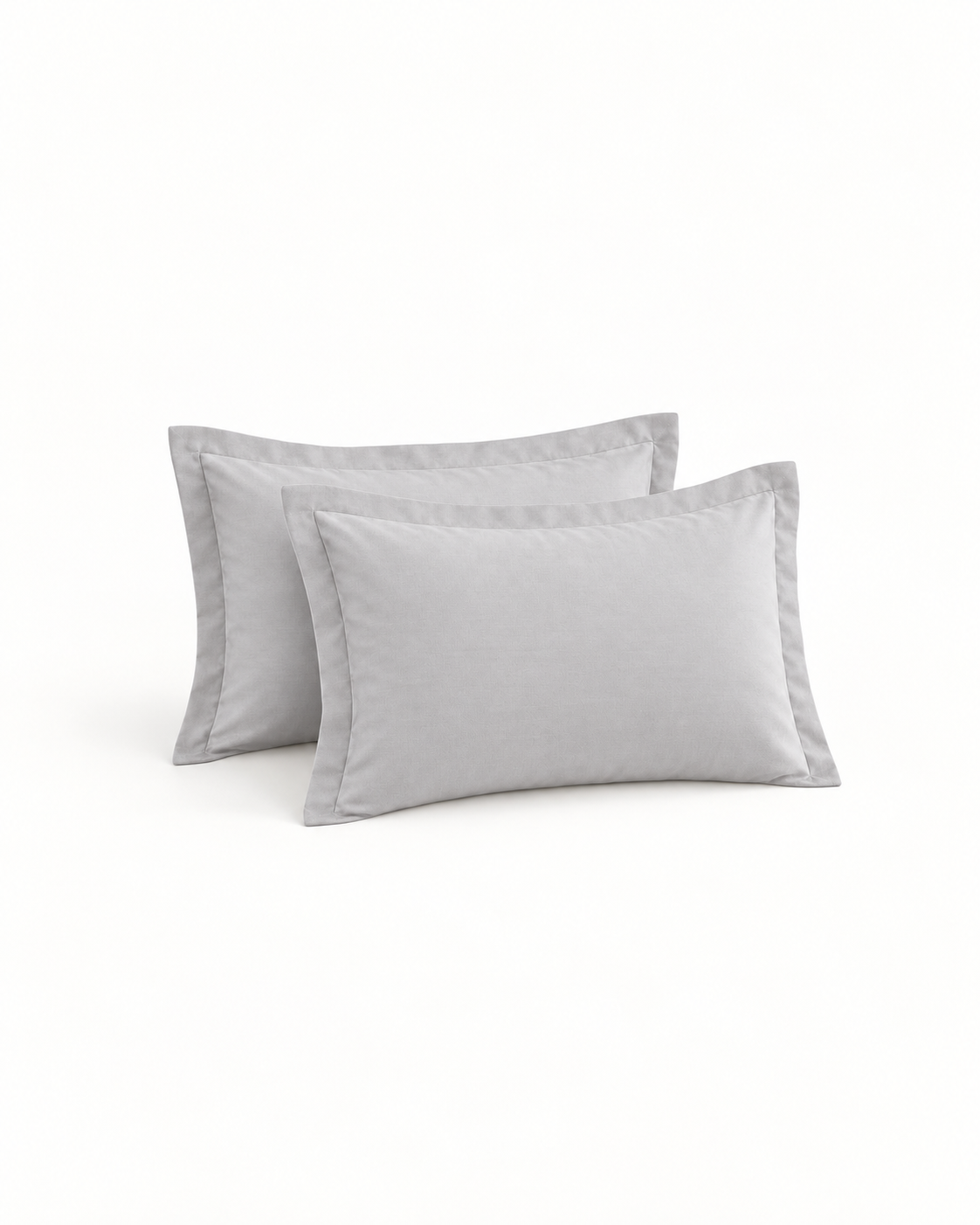2 Pack Easy Iron Cotton Rich Oxford Pillowcases - Light Grey