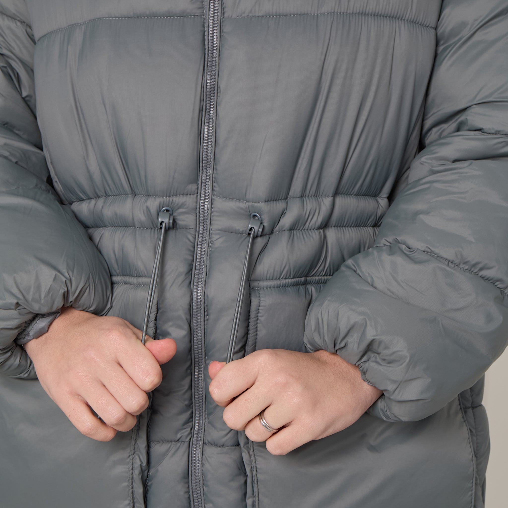 Oversized Padded Drawstring Coat, 2 Colours