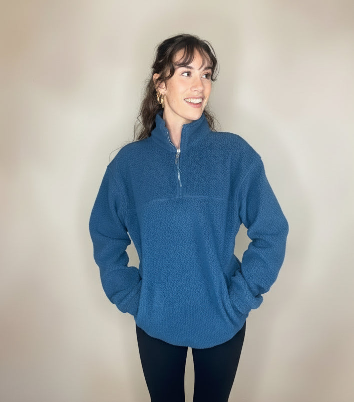 Oversized Borg Quart Zip Fleece, 3 colours