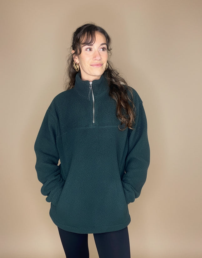 Oversized Borg Quart Zip Fleece, 3 colours