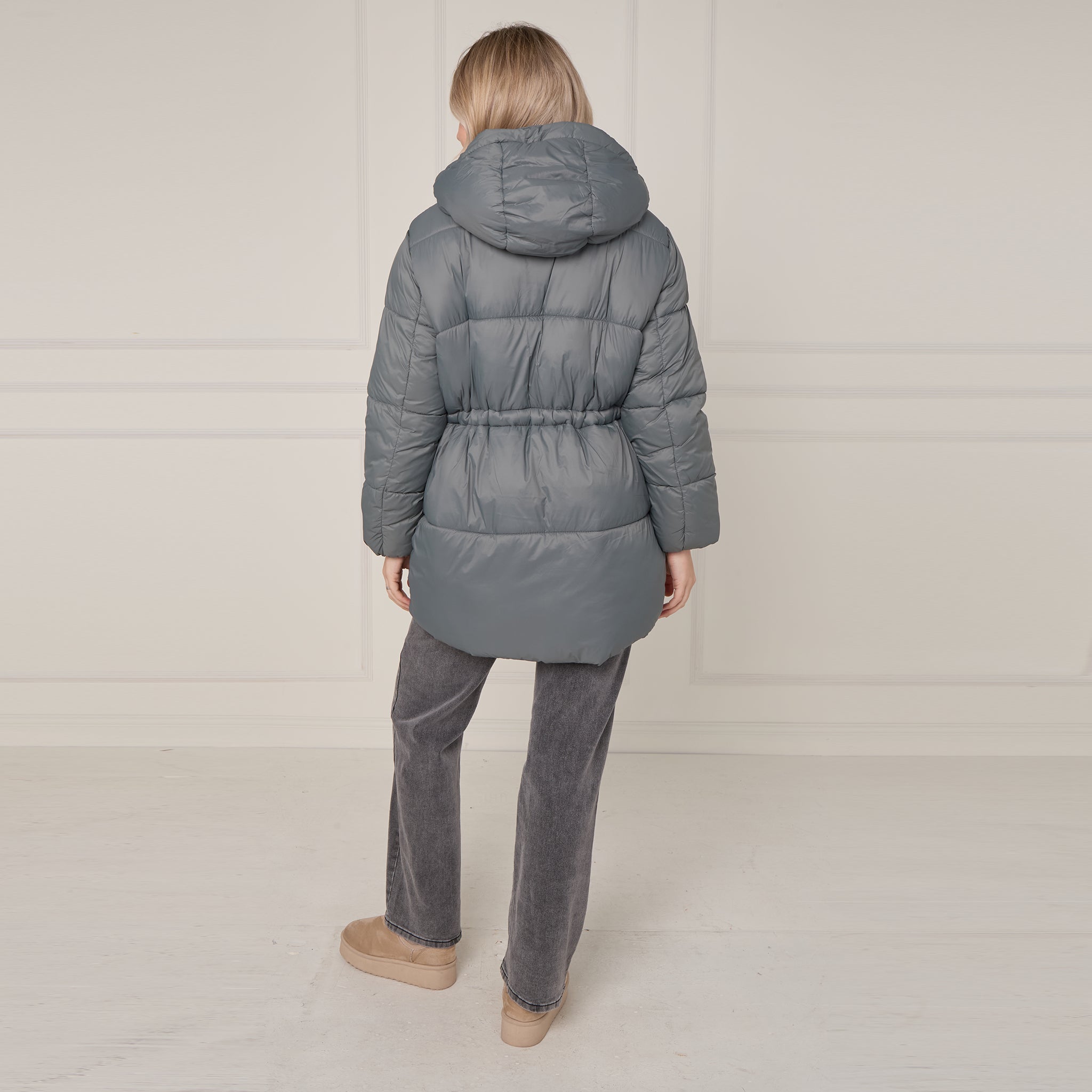 Oversized Padded Drawstring Coat, 2 Colours