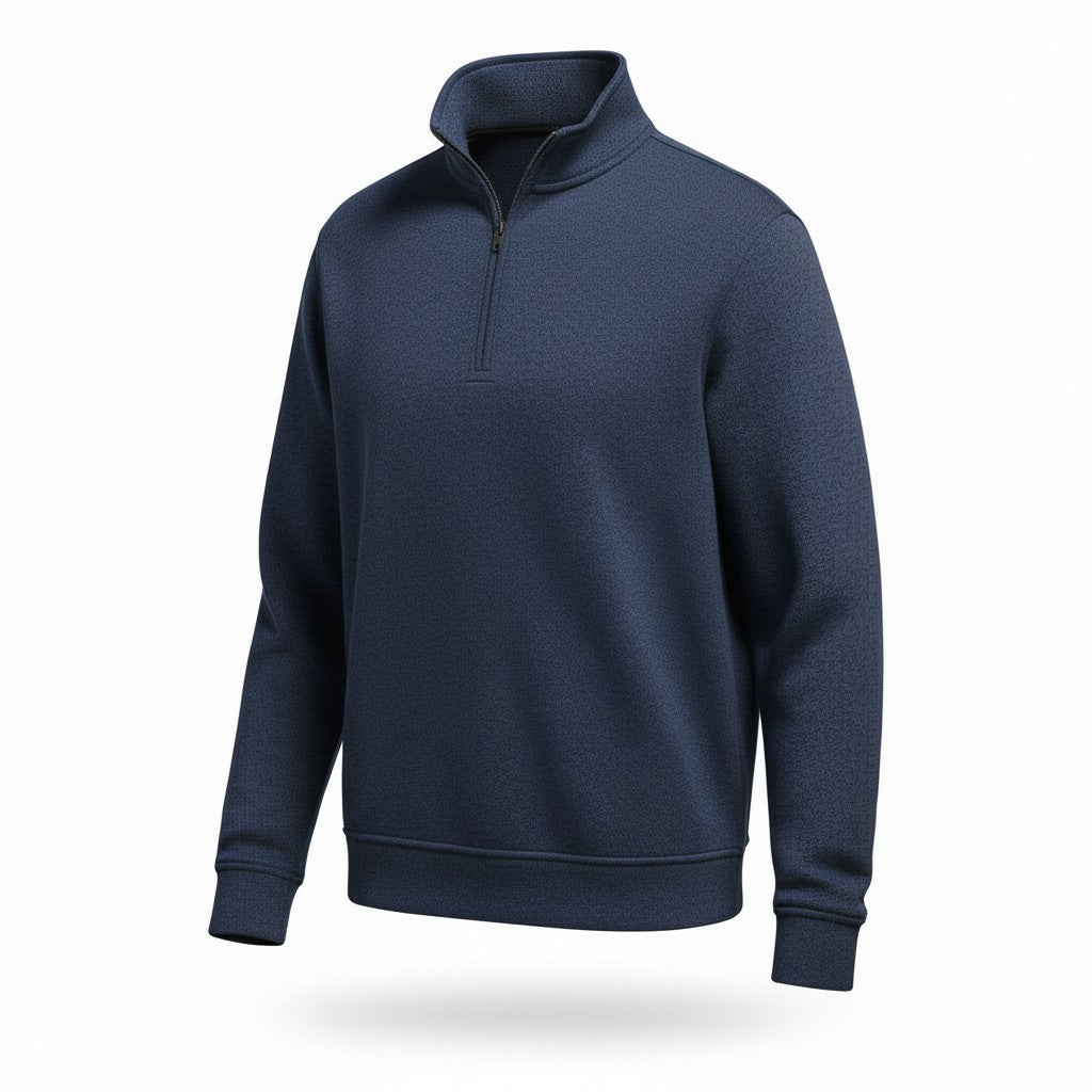 Wrangler Mens Quarter Zip Blue Large