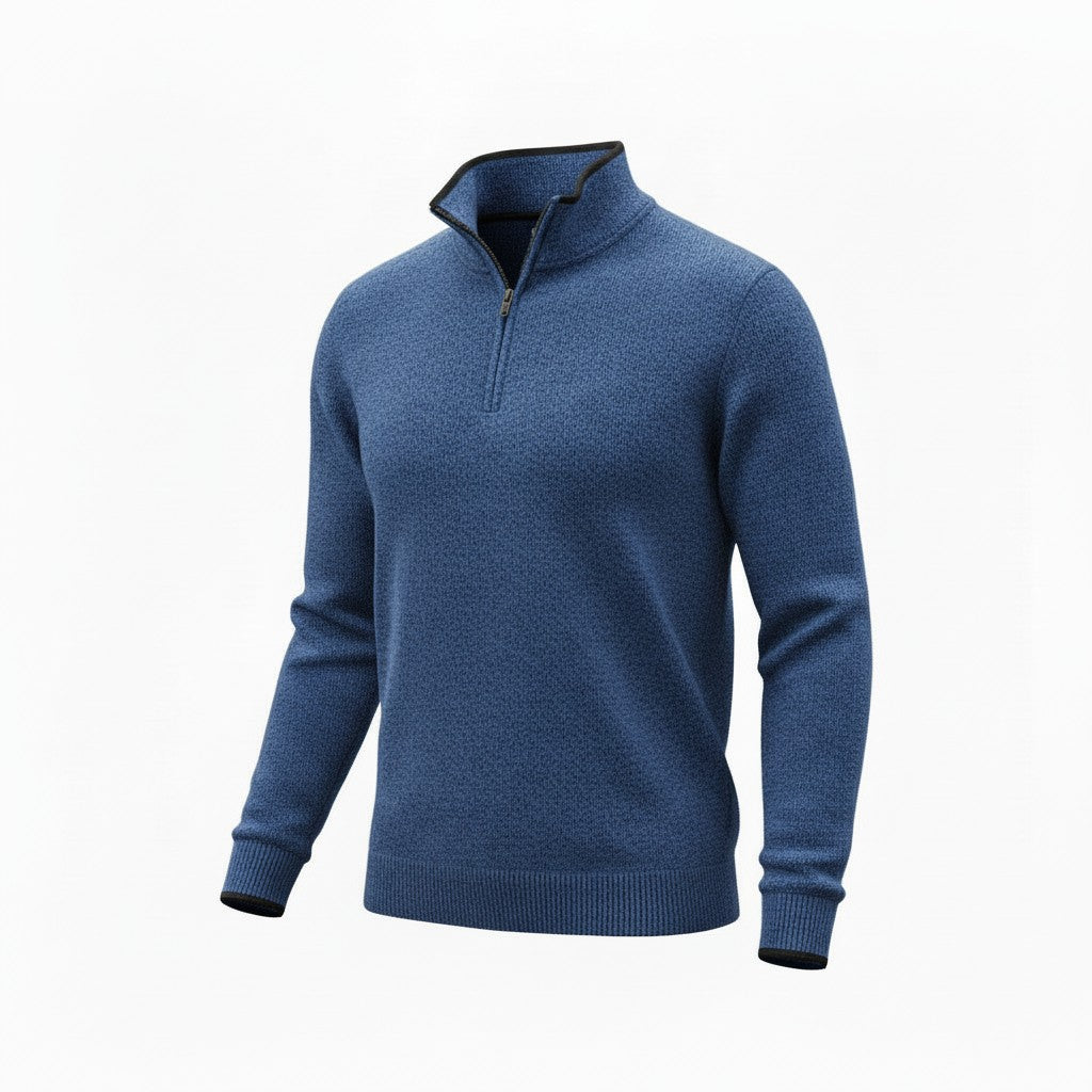 Wrangler Mens Quarter Zip Blue Large