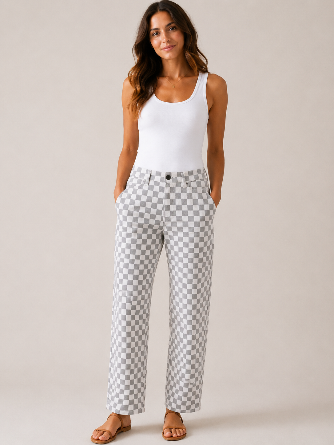 Checkered Jeans
