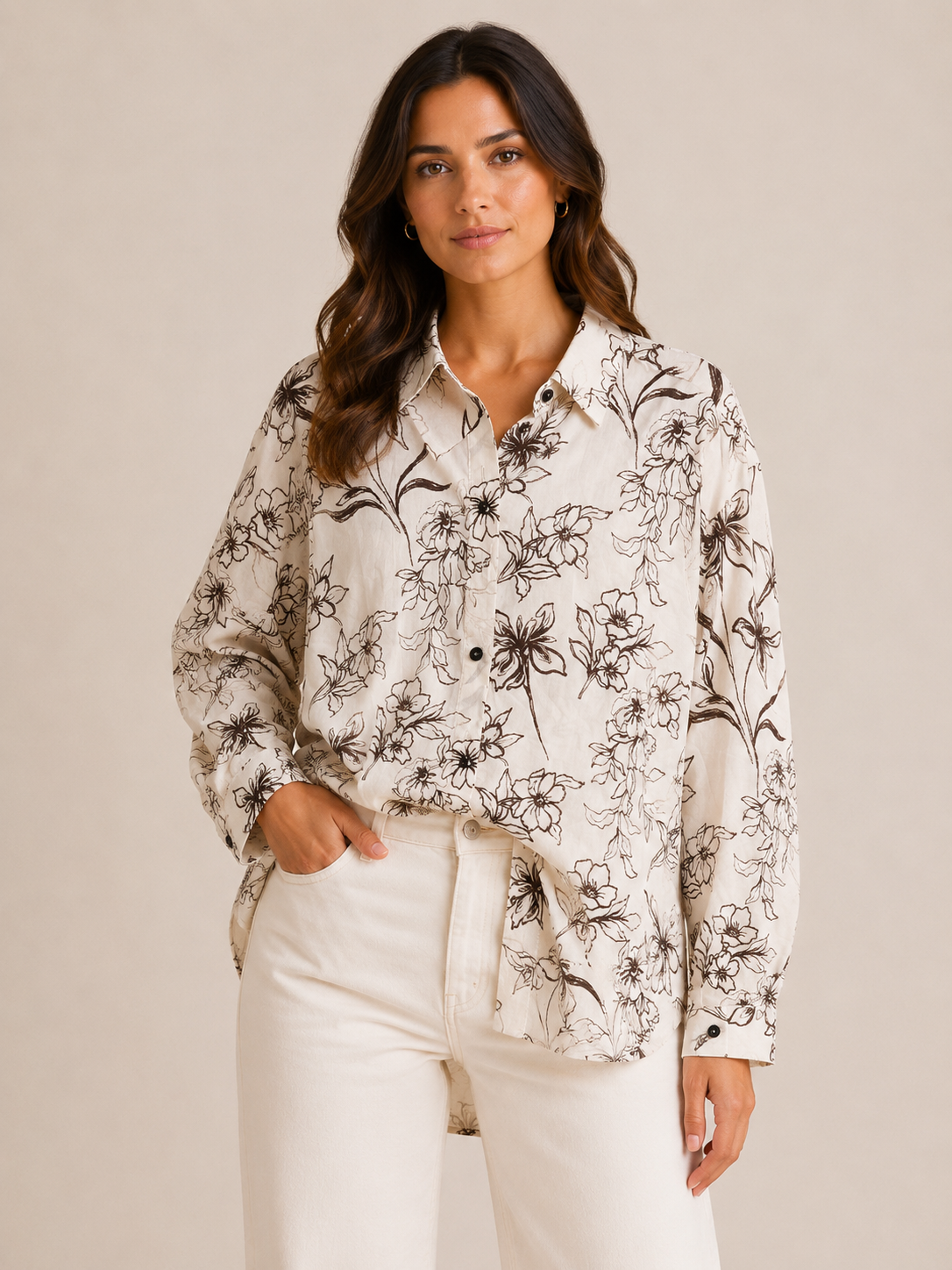 Mocha Floral Shirt