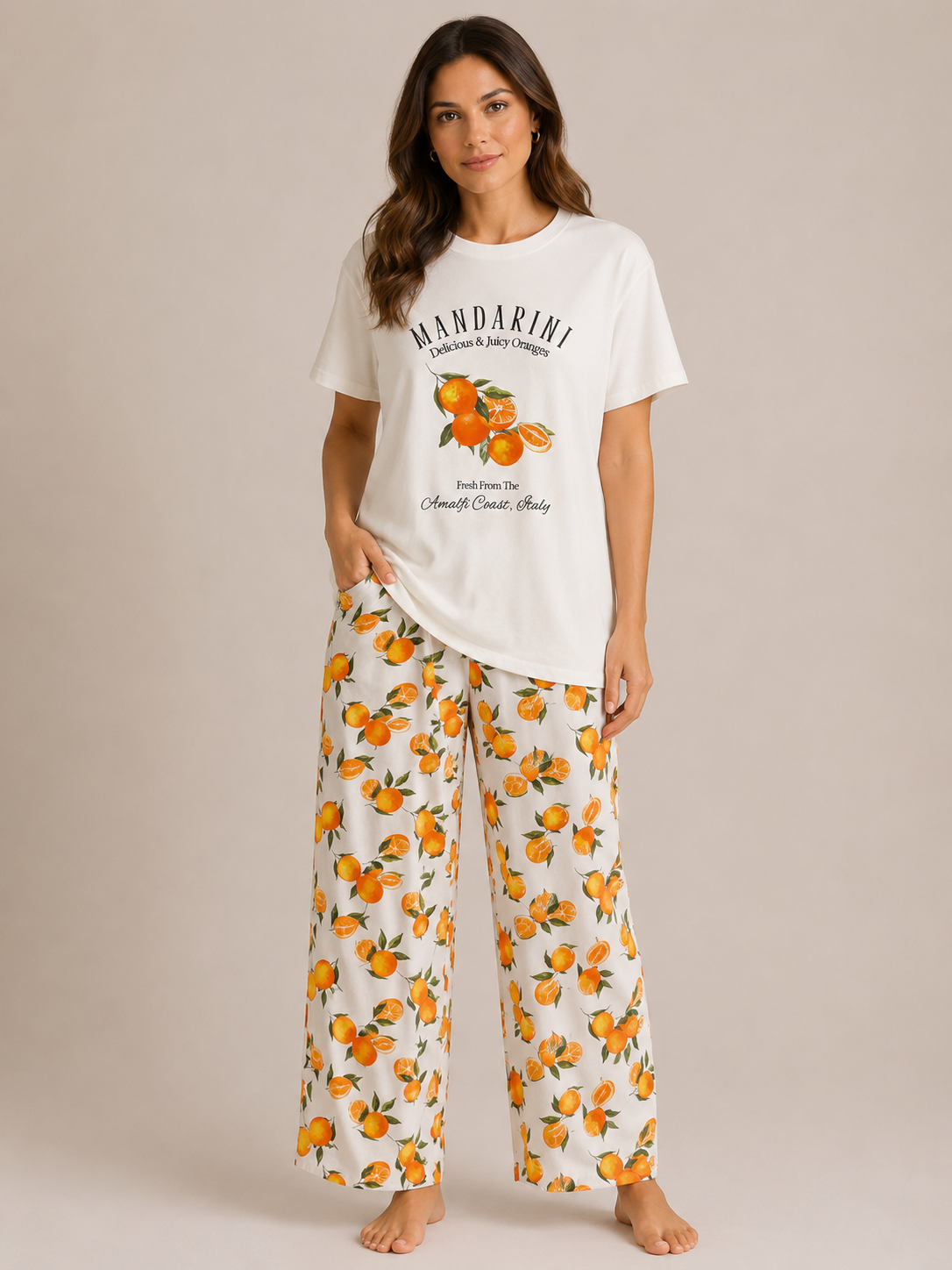 Mandarin Print Co-Ord Set