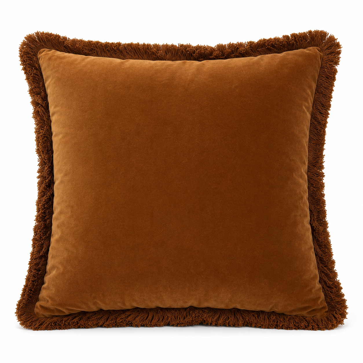 Pure Cotton Velvet Cushion - Dark Gold