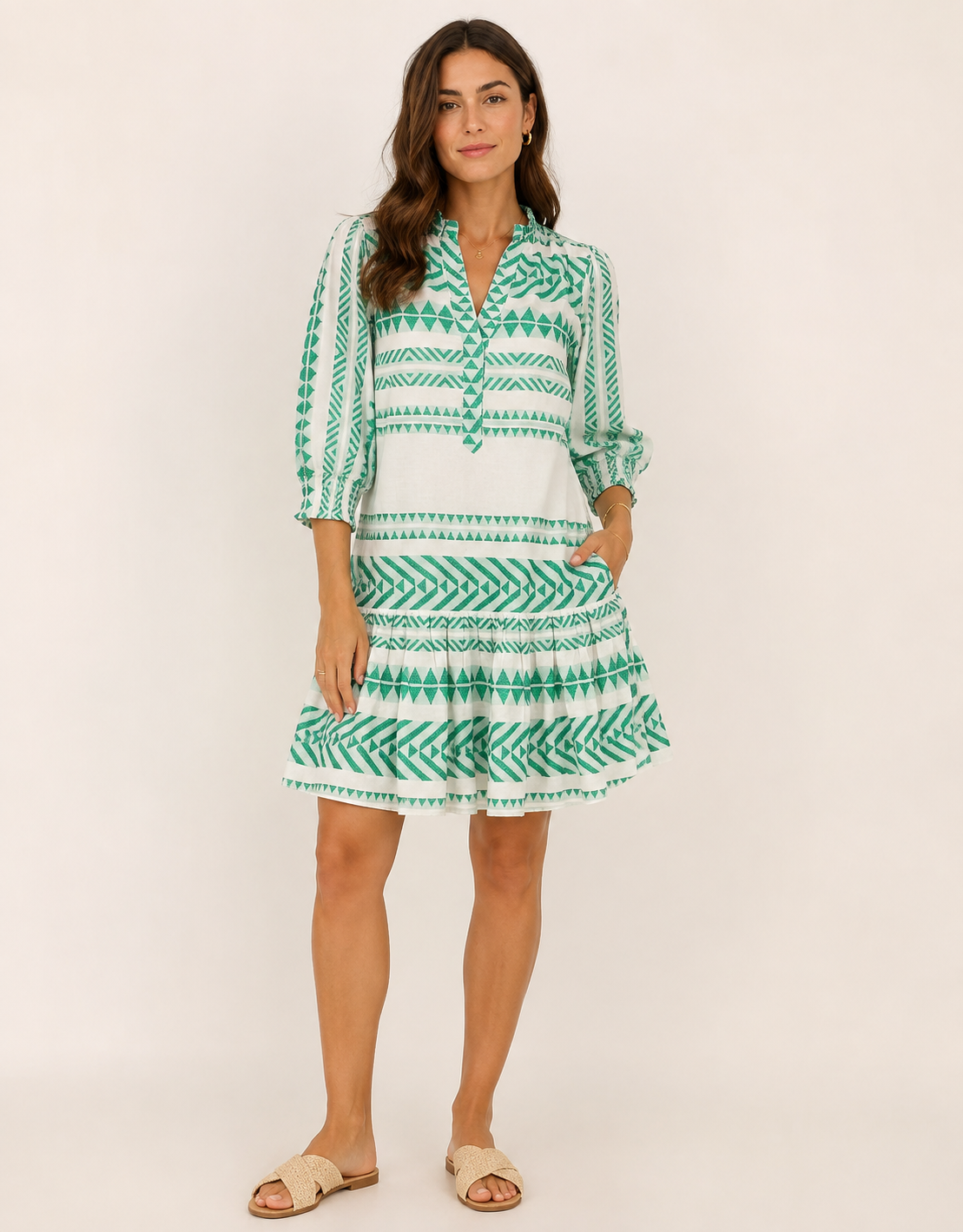 Green Aztec Mini Dress