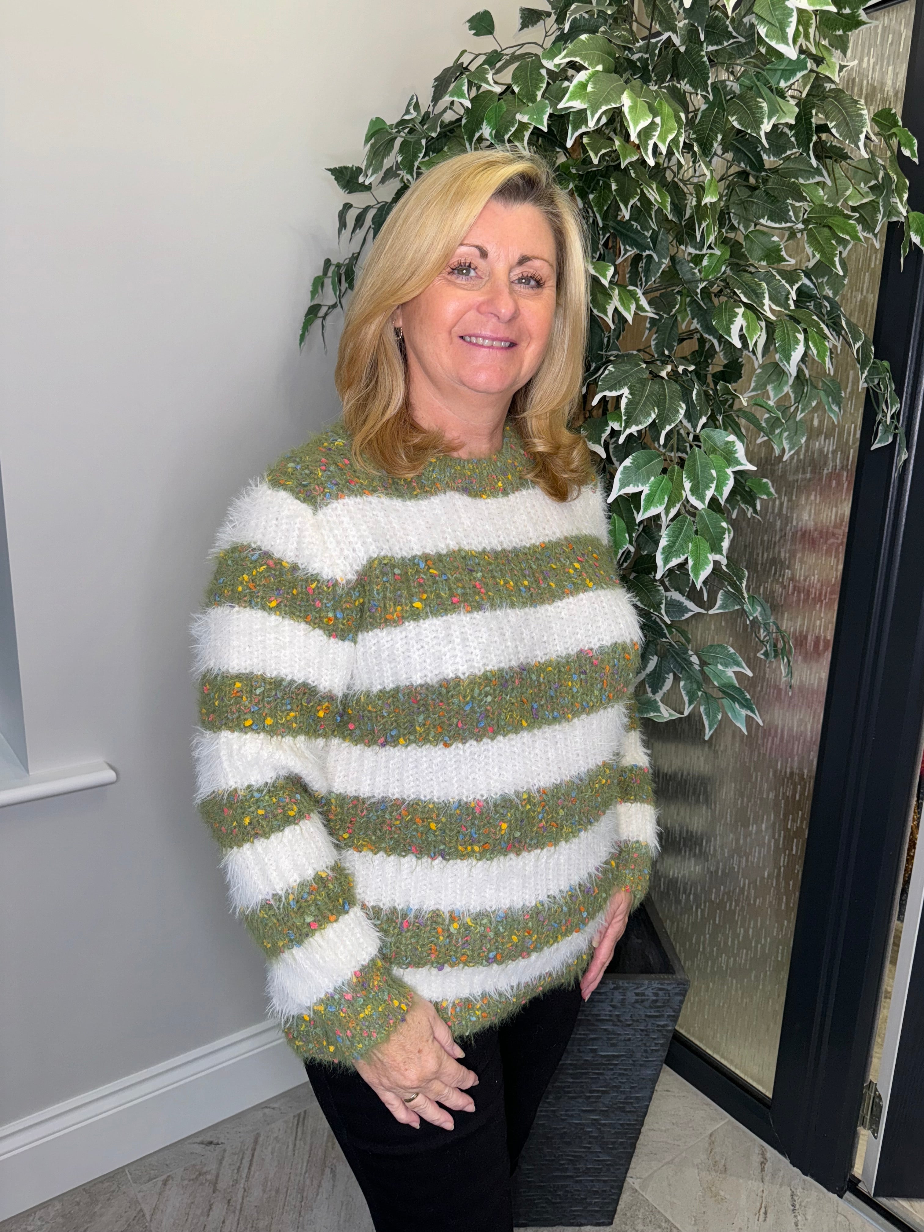 Striped Popcorn Jumper, 7 Colours