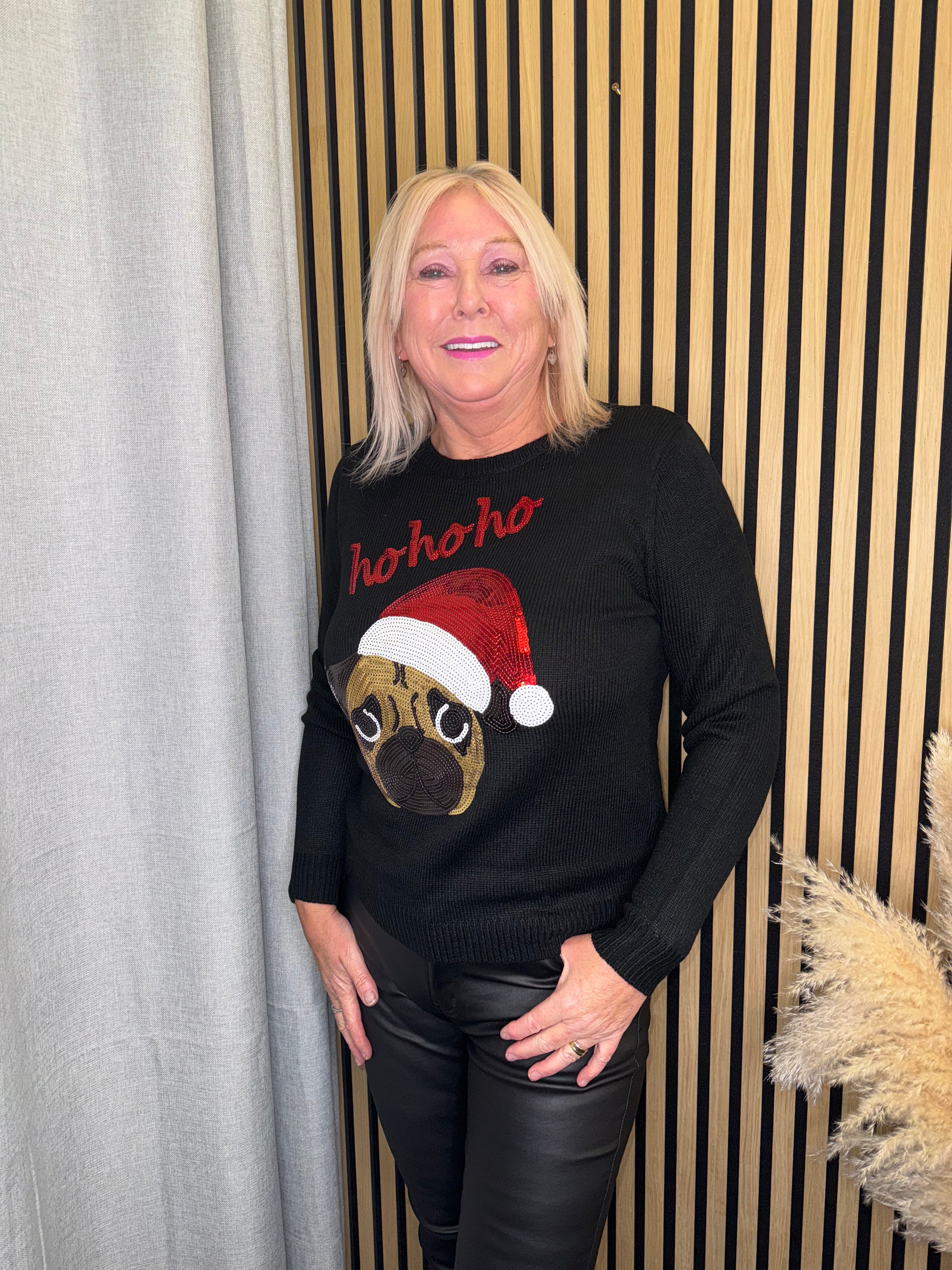 Ho Ho Ho Pug Christmas Jumper, 2 Colours