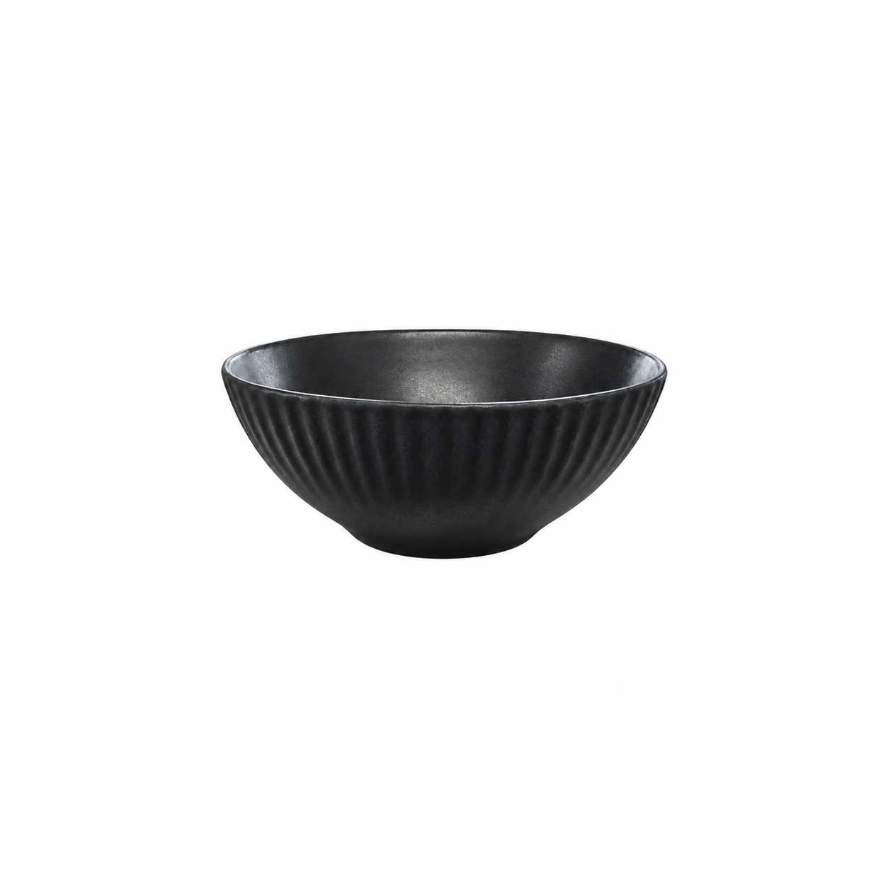 Black Ribbed Bowl