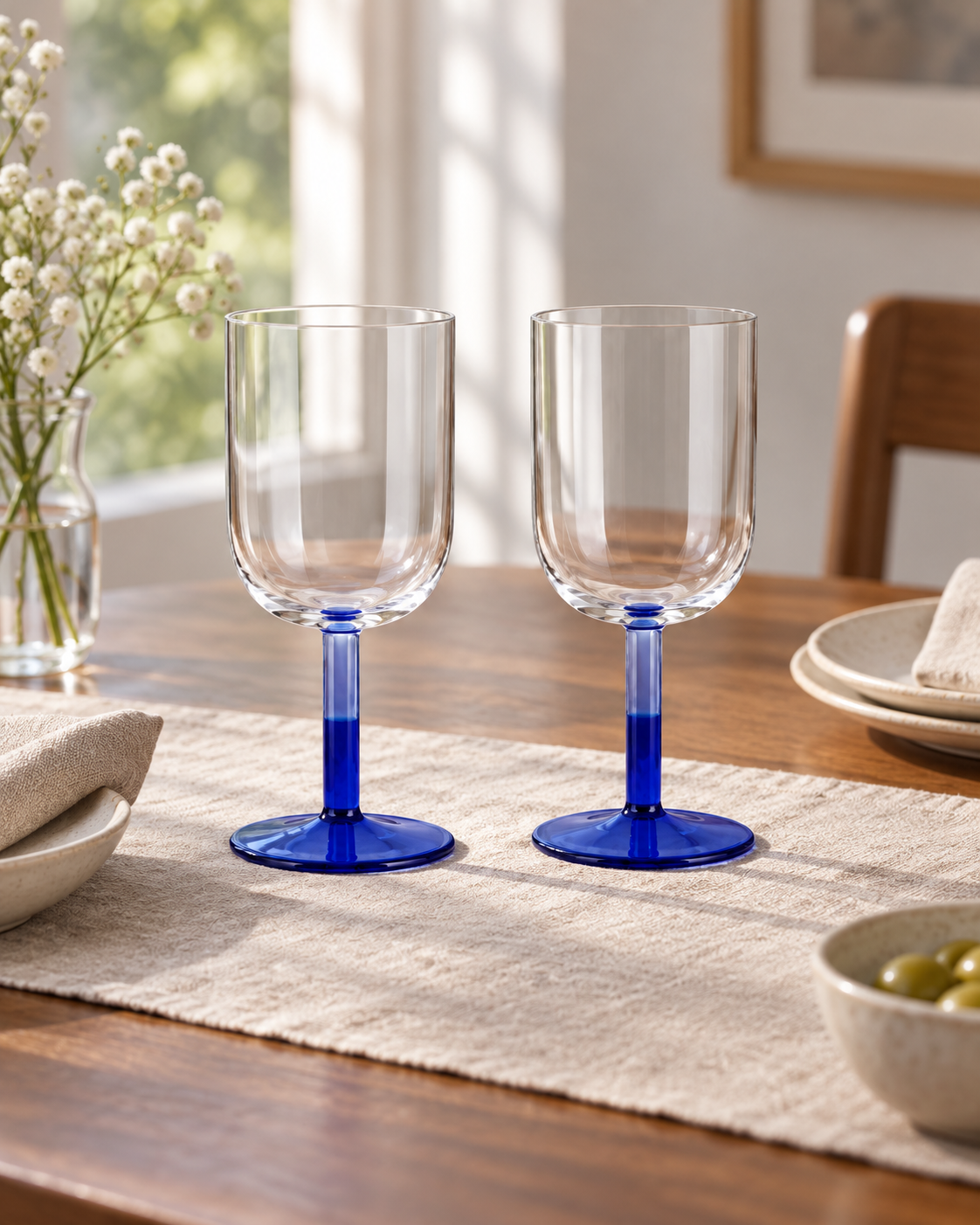 Blue Stem Borosilicate Wine Glasses – Set of 2 – second product view