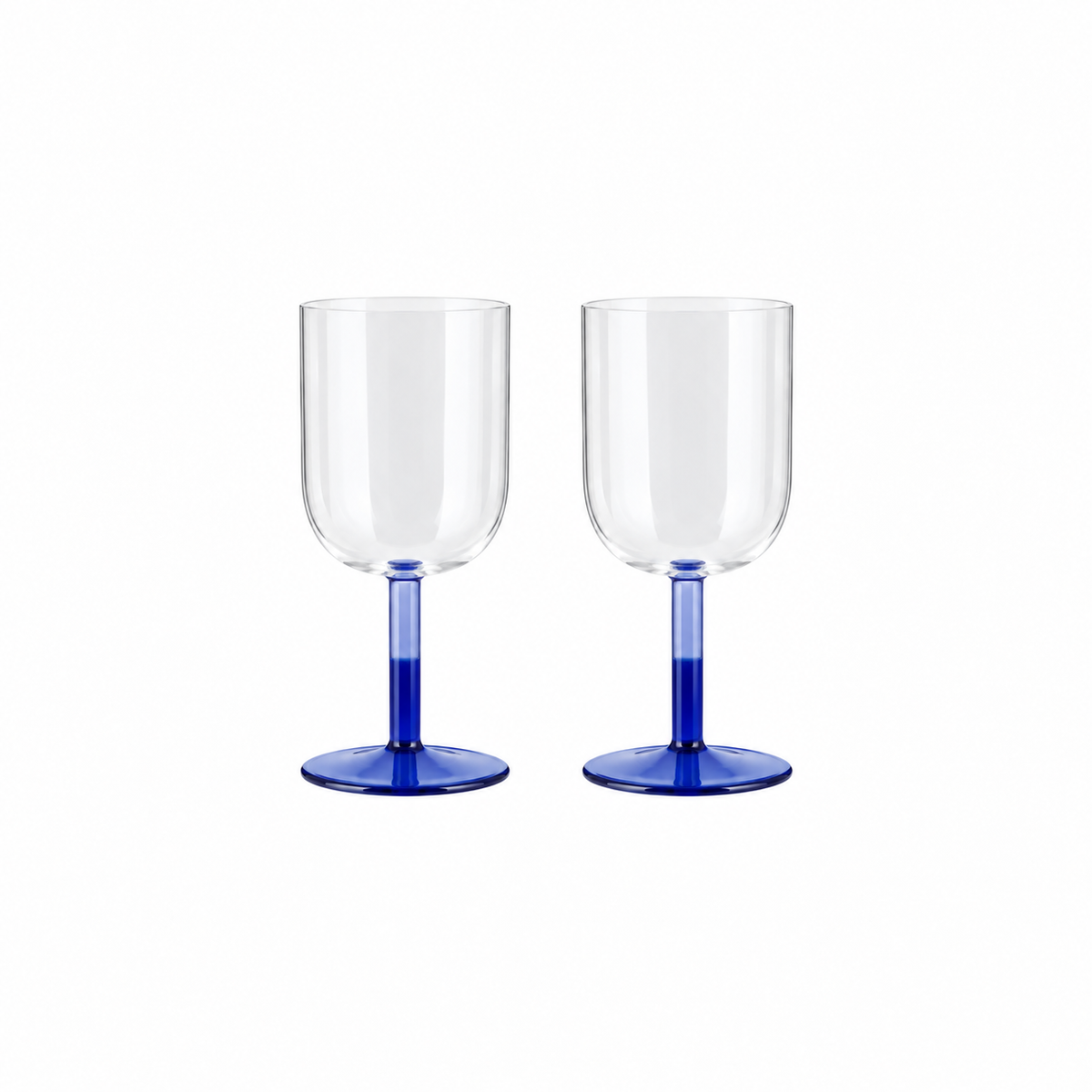 Blue Stem Borosilicate Wine Glasses – Set of 2