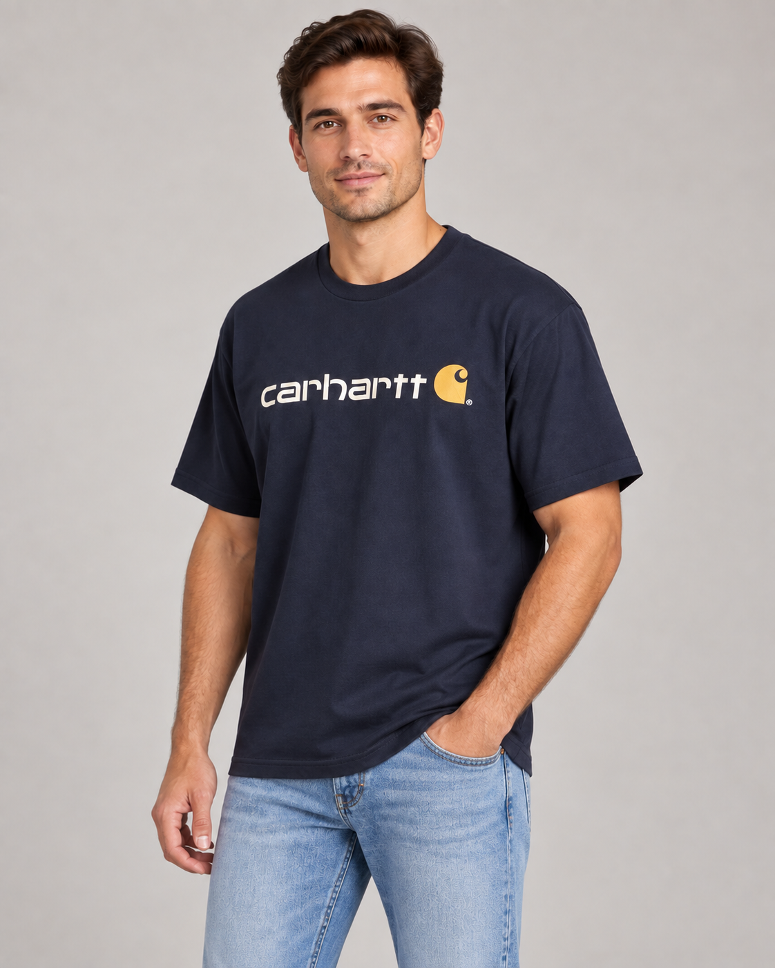 Carhartt Relaxed Fit Logo T-Shirt – Navy – second product view