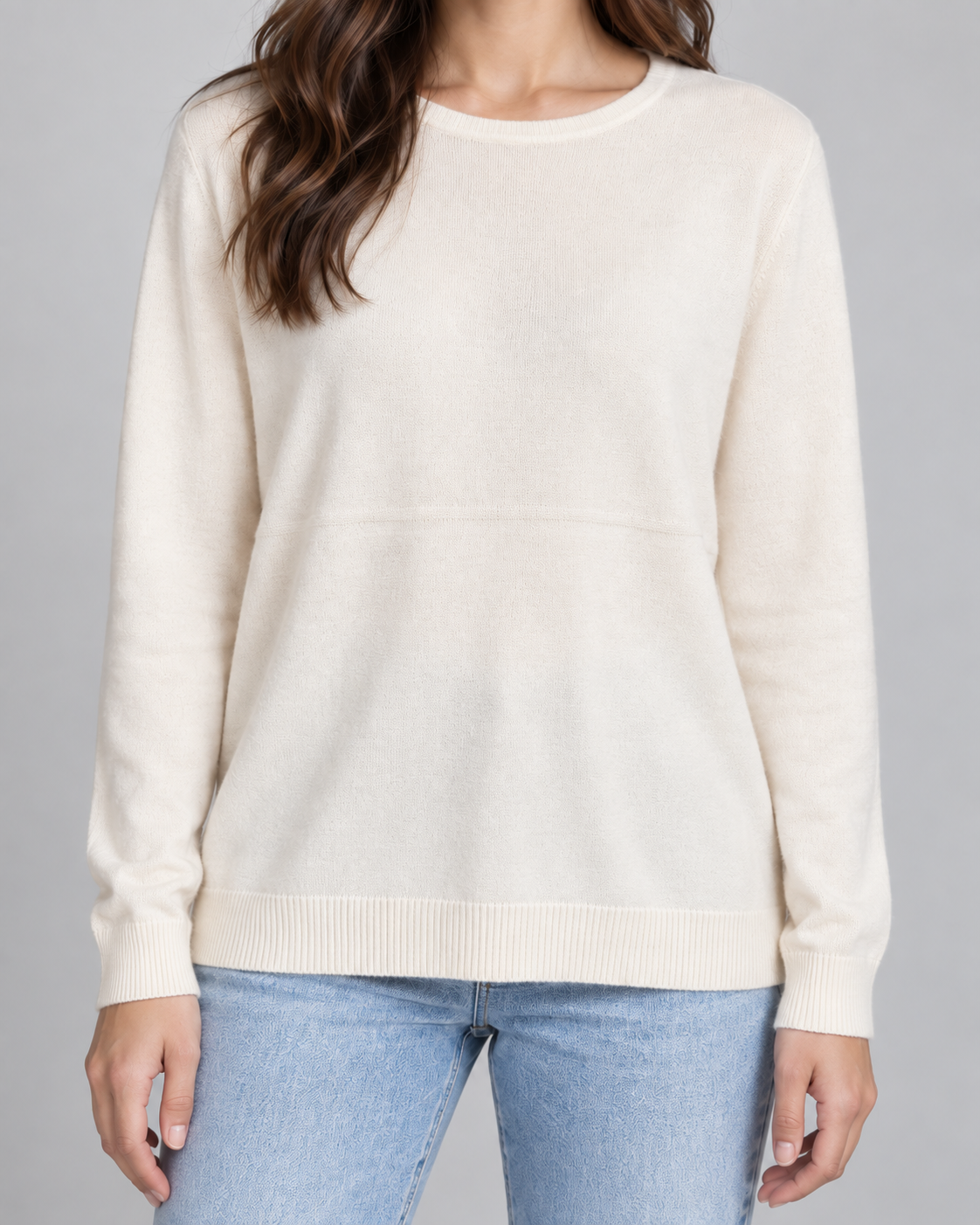 Cashmere Blend Jumper – Cream – second product view