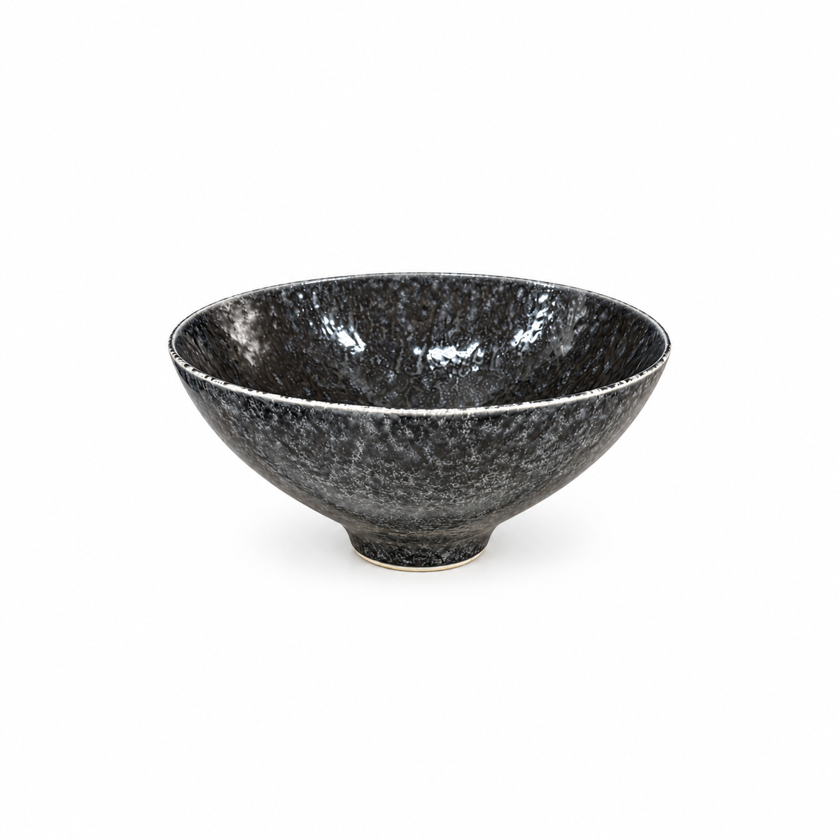 Charcoal Mottled Glaze Bowl centred on a white background