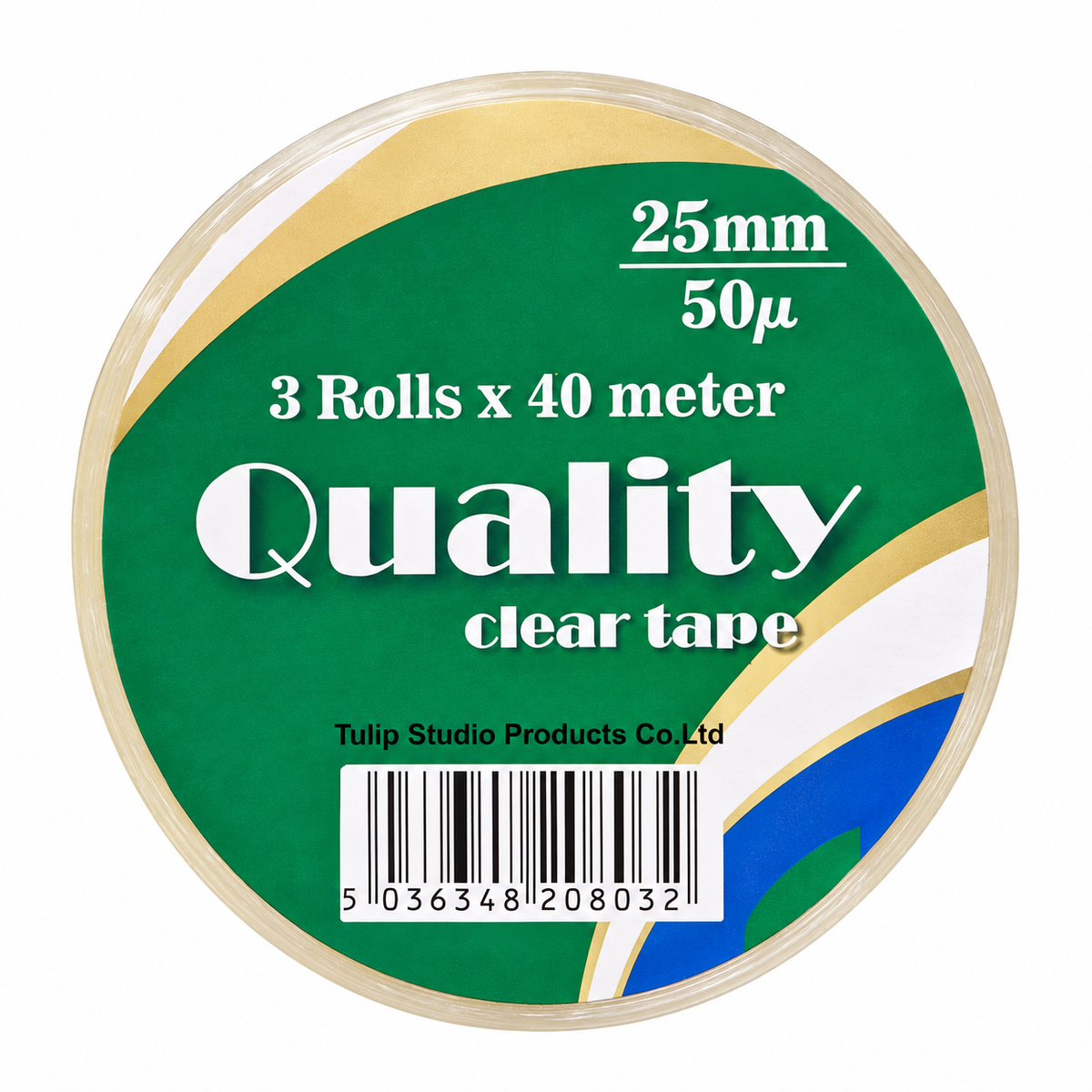 Quality clear tape three roll pack, 25mm by 40 metres per roll