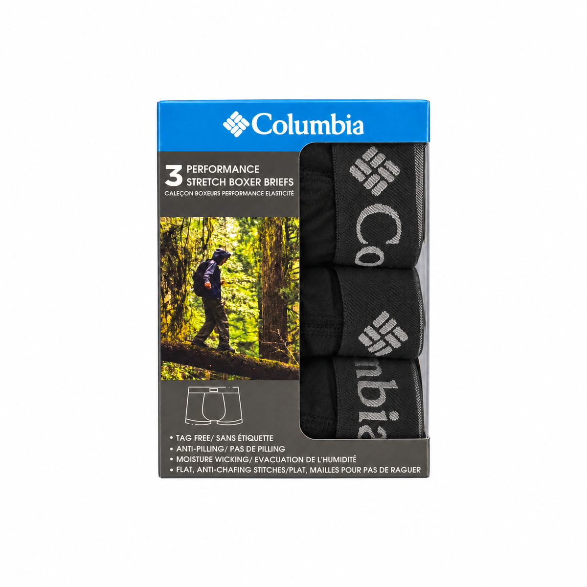 Columbia Boxer Briefs 3 Pack on a white background