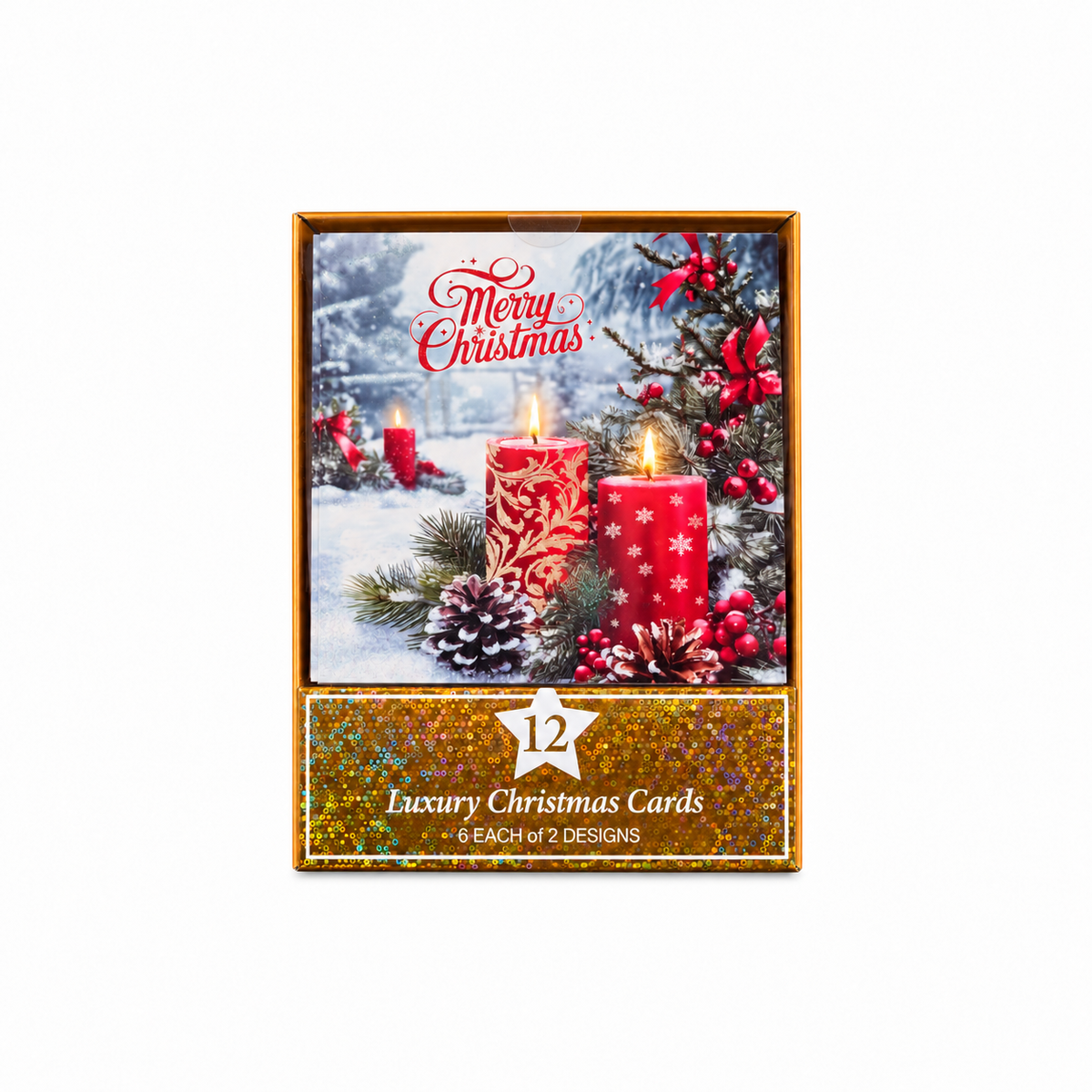 Candles & Tree Cards 12 Pack