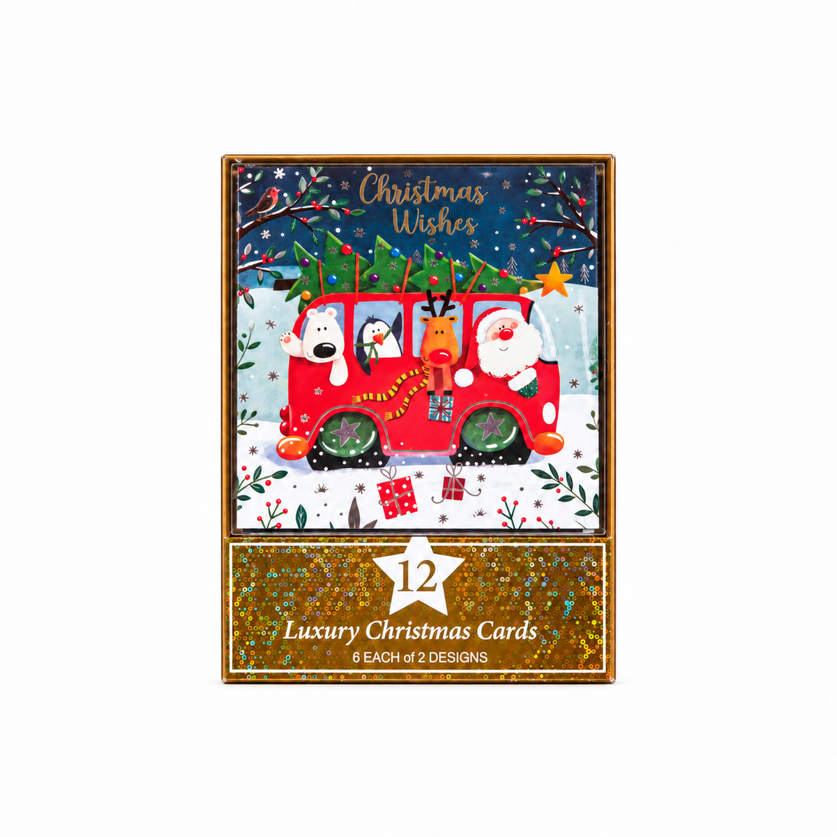 Christmas Vehicles Cards 12 Pack