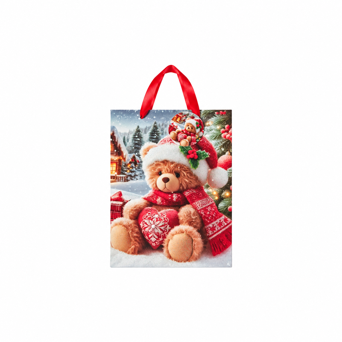 Christmas Teddy Gift Bag L
