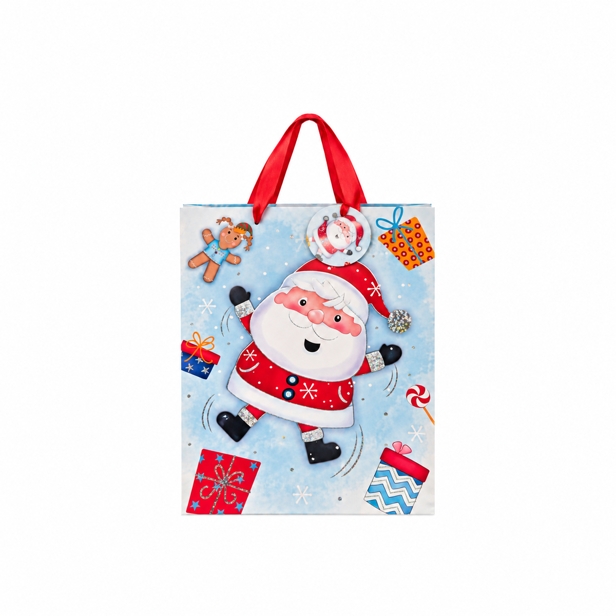 Cartoon Santa Gift Bag L