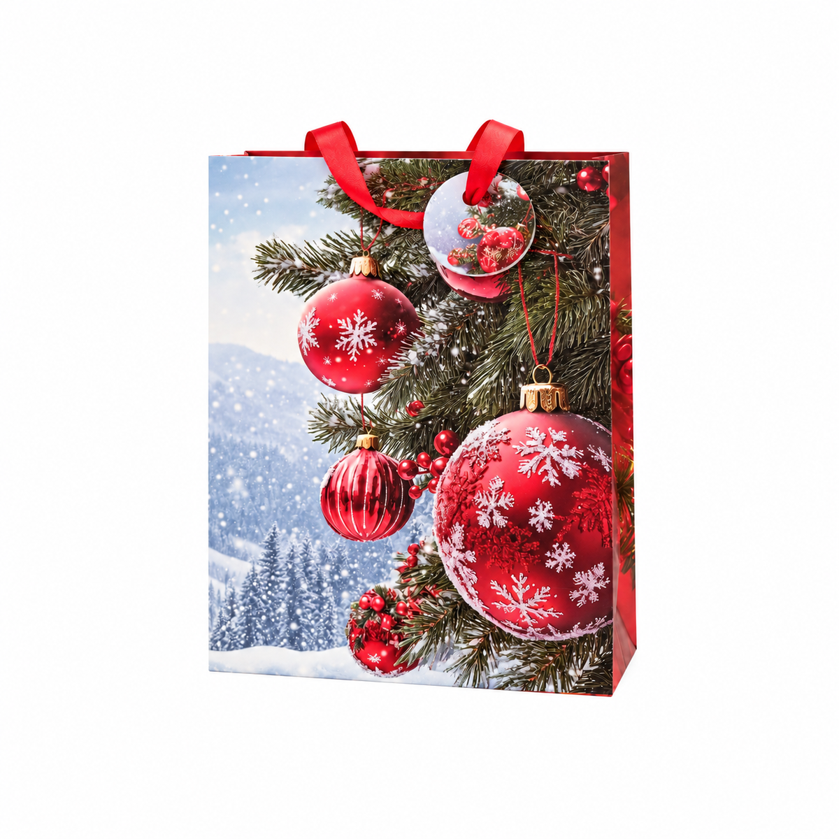Red Baubles Gift Bag L