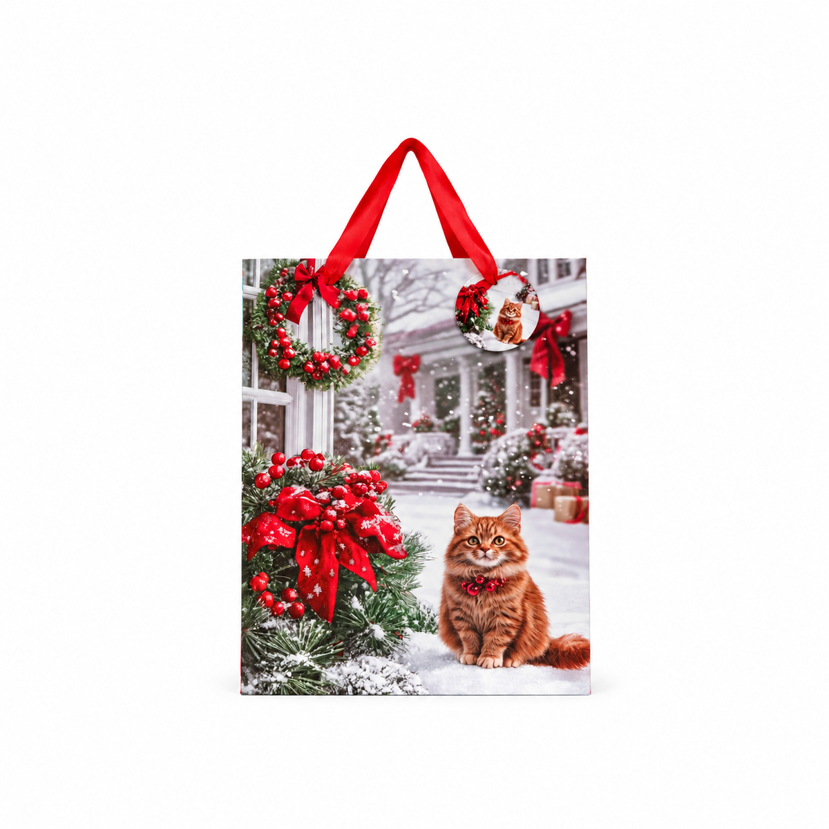 Christmas Cat Gift Bag XL