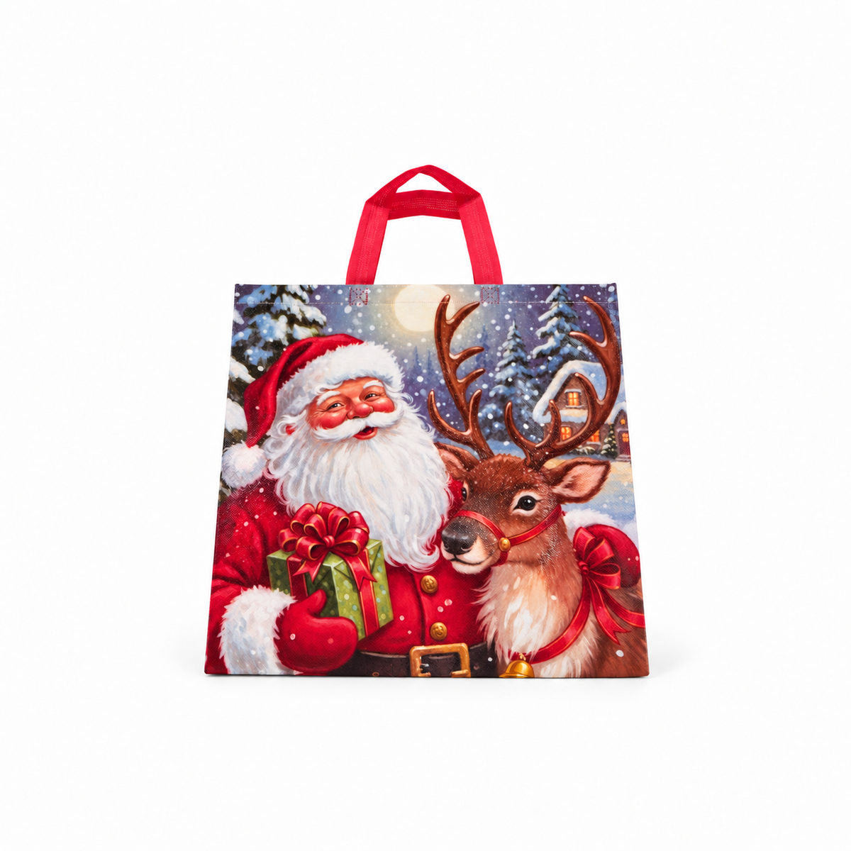 Santa & Reindeer Present Bag