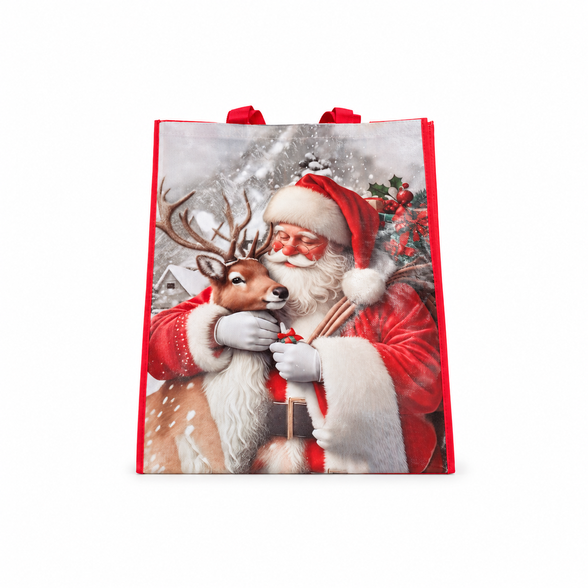 Santa & Deer Present Bag