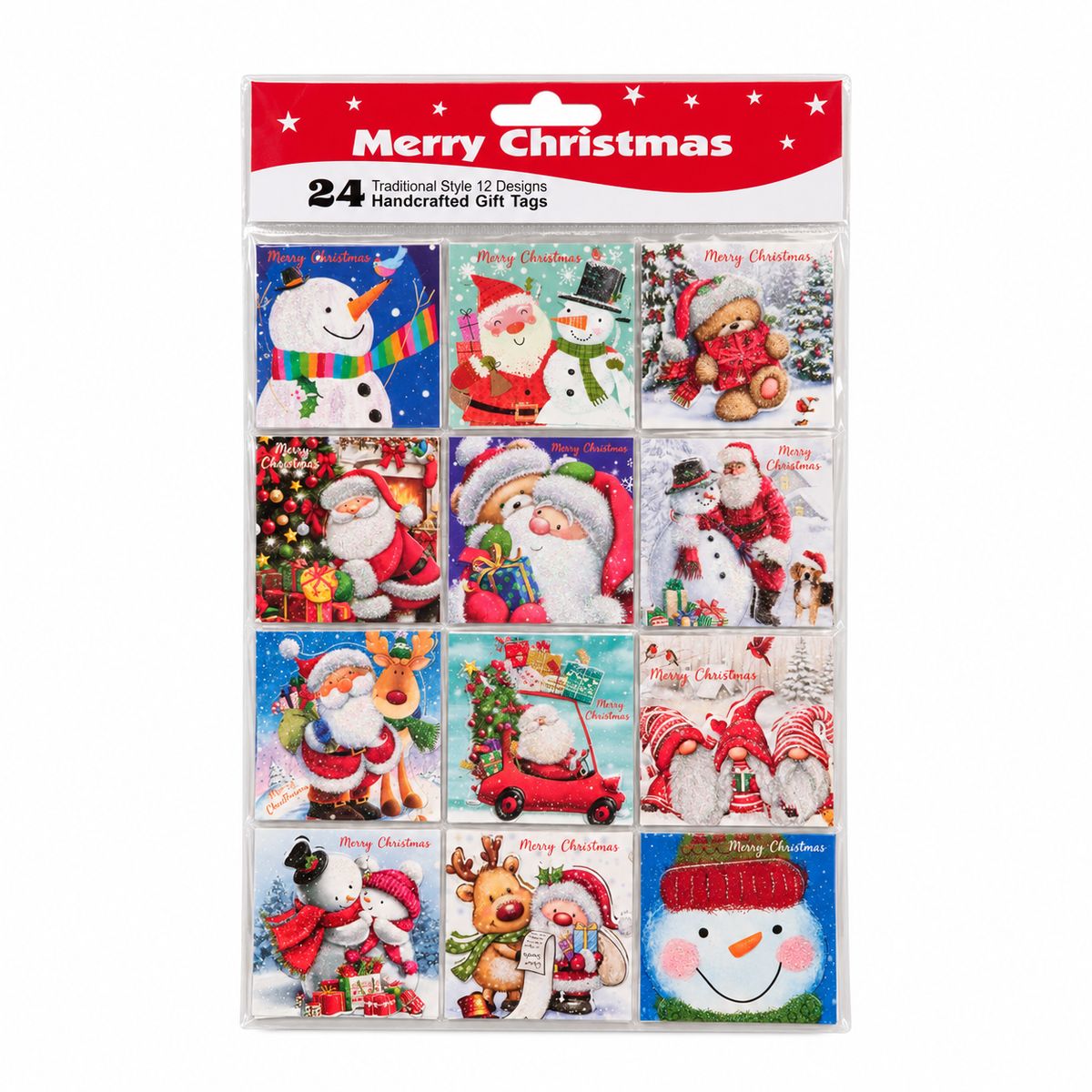 24 Festive Friends Christmas gift tags in 12 designs