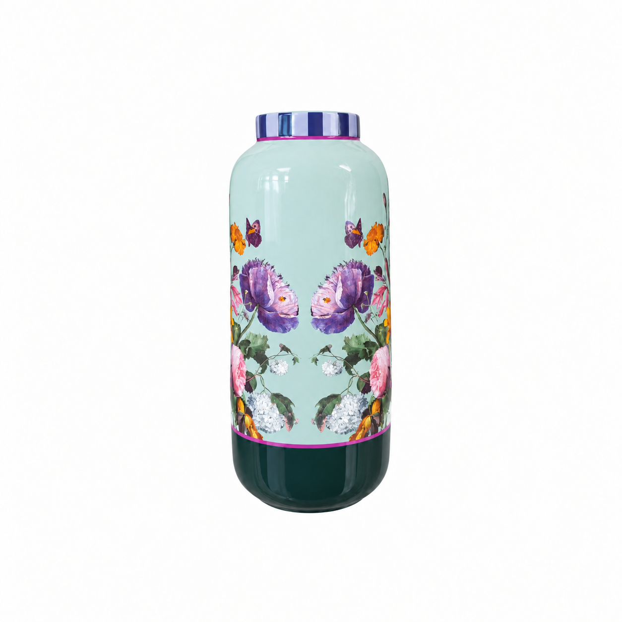 Floral & Butterfly Ceramic Vase