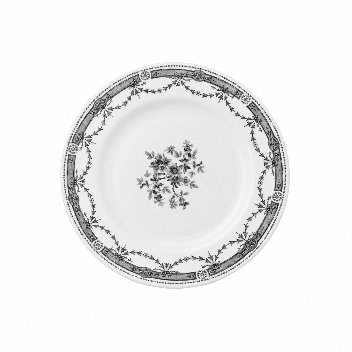 Black & White Floral Side Plate