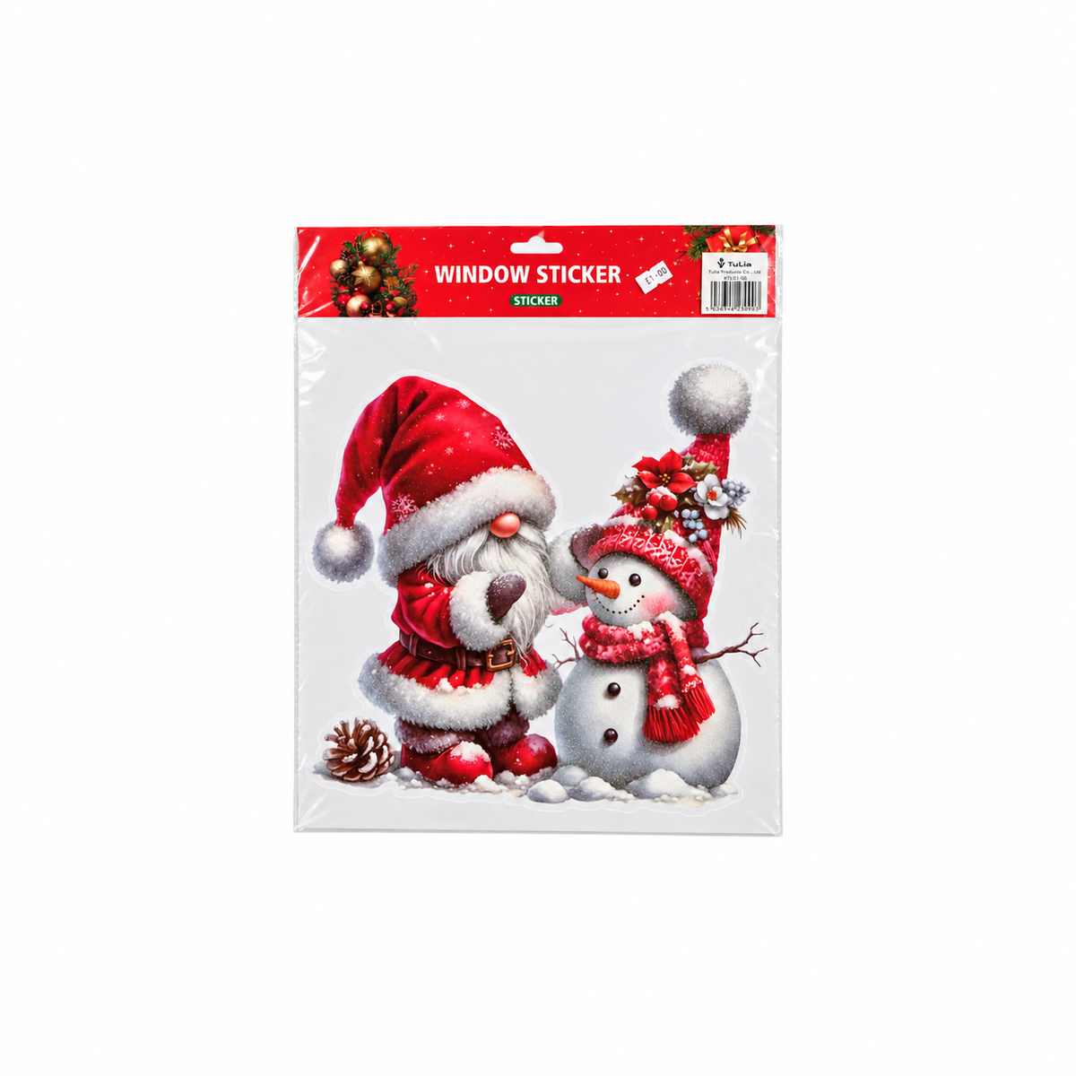 Gnome & Snowman Window Sticker
