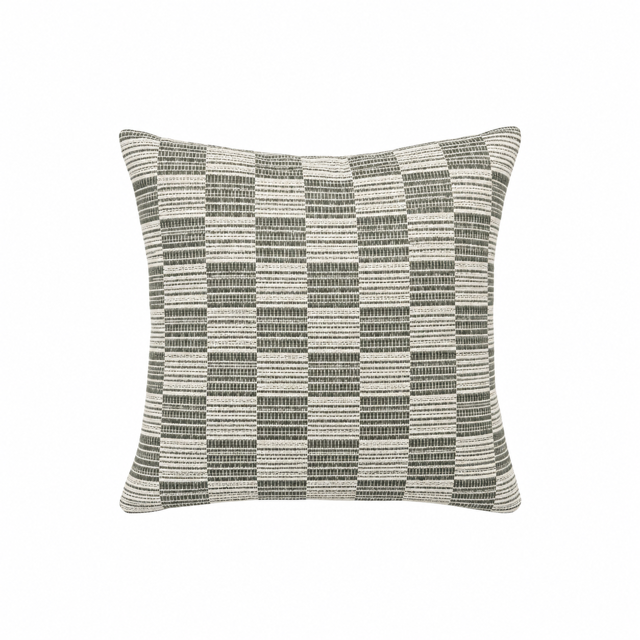 Green Geometric Woven Cushion