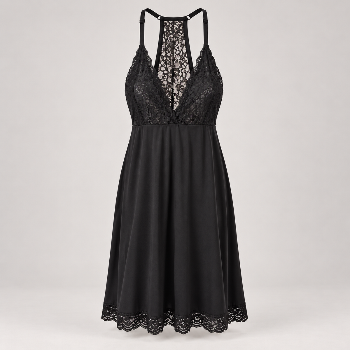 Black lace babydoll invisible mannequin