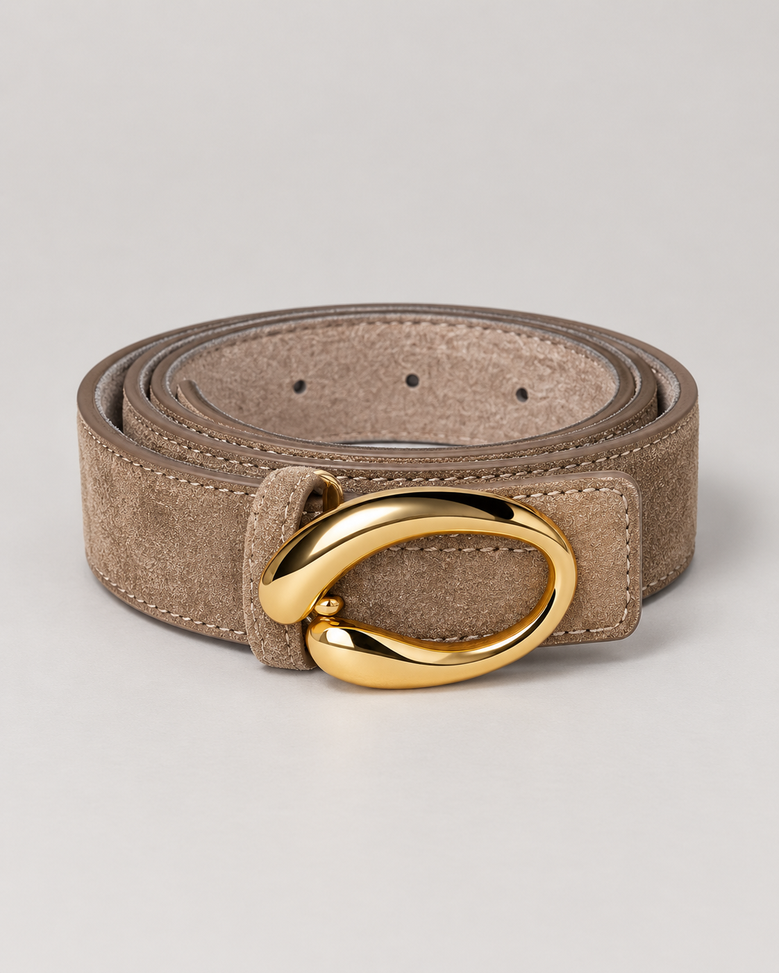 Sculpted Buckle Belt – Taupe