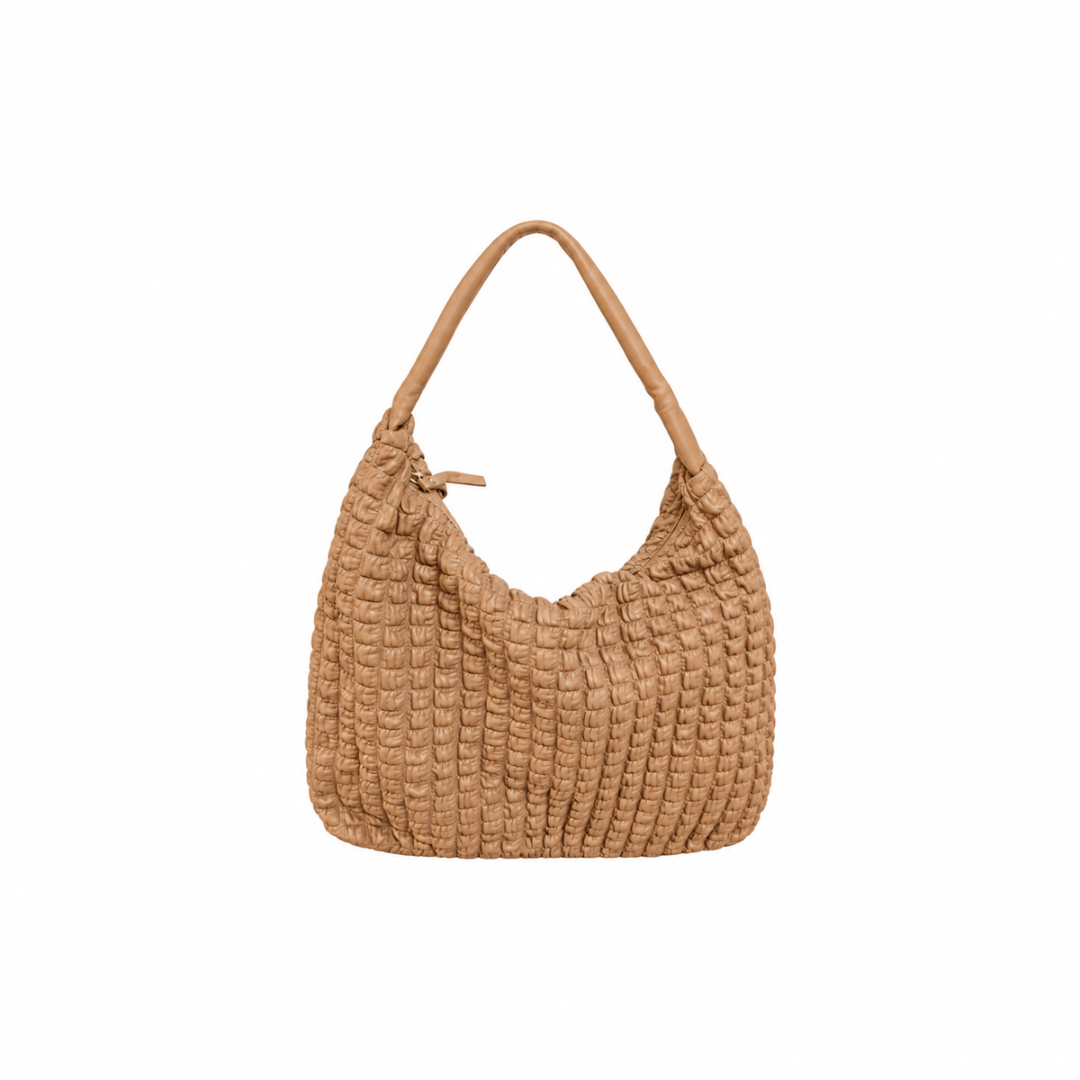 Tan Woven Shoulder Bag