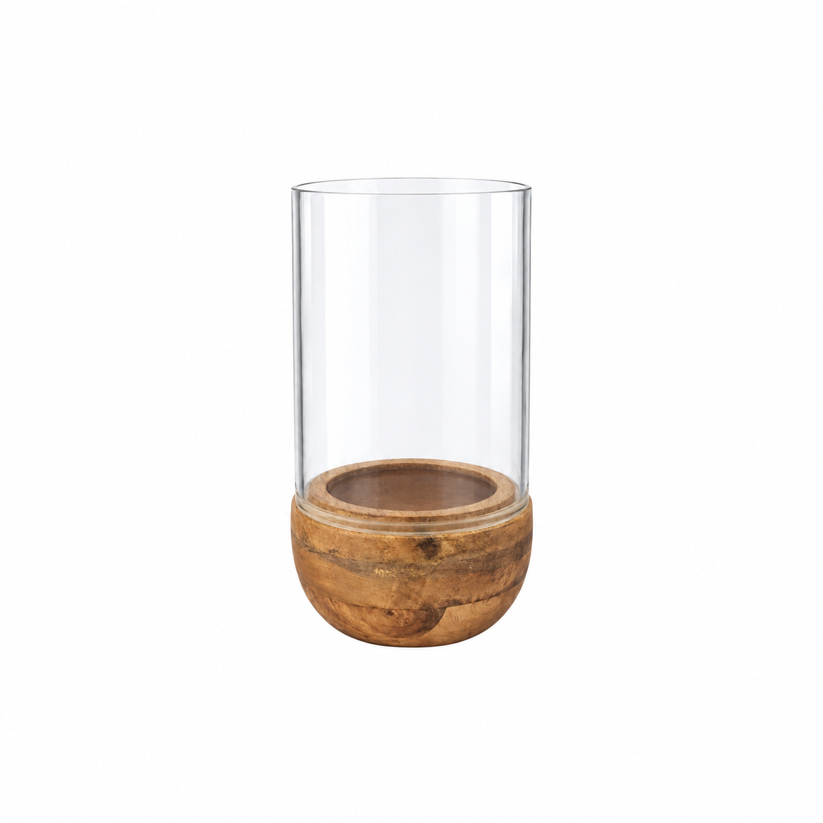 Wood & Glass Candle Holder